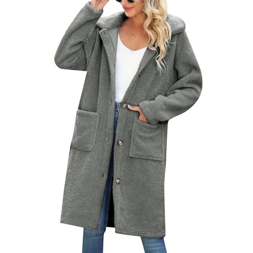 FeiBeauty Windjacke Damen Übergangsjacke Warme Jacke Jeans Jacket Mantel Lang Beige Damen-Mäntel Sommer Regenjacke von FeiBeauty