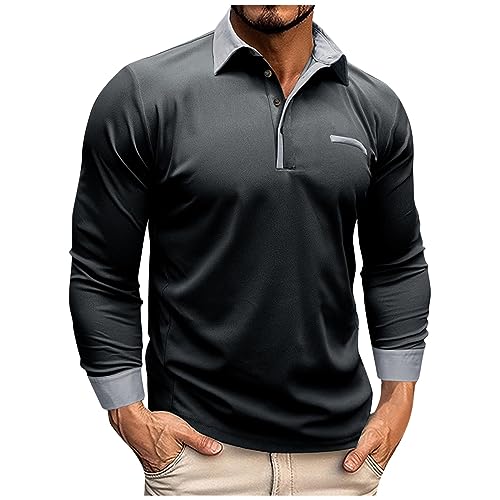 Kapuzenpullover Herren Fleece Pullover Holzfällerhemd Jeanshemd Langarm Henley Shirt Thisirt T-Shirt Sport von FeiBeauty