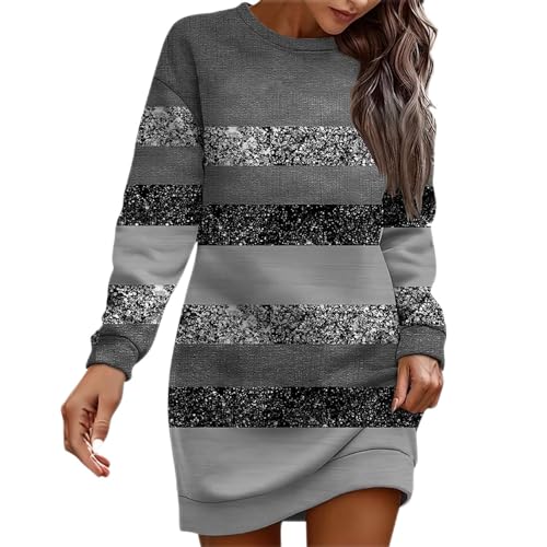 Kleid Langarm Damen Herbst Cashmere Pullover Karneval Kostüm Kleider Große Größen Ballettkleidung Minikleid Schwarz Festliches Weihnachten von FeiBeauty