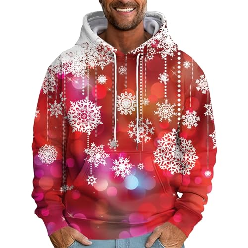 Weihnachtspullover Ugly Weihnachten Sweatshirts Kapuzenpullover Oberteil Rückenfrei T Shirt Herren Weiß Crop Men's Sweaters & Skiunterwäsche von FeiBeauty