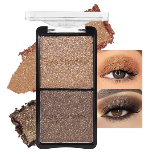 Feicuiyun Lidschatten in zwei Farben, cremige Lidschatten, hochpigmentierte Augen-Make-up-Palette, Metallpuder-Lidschatten mit mattem Glanz, C 3 1 Unze (1 Stück) von FeiCuiYun