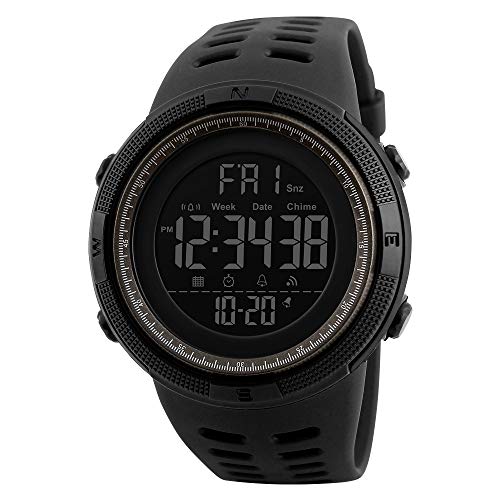 FeiWen Multifunktional Herren LED Digital Uhren Outdoor Militäruhr 50M Wasserdicht Sportuhr Schwarz Plastik Wählscheiben mit Kautschuk Band Armbanduhren Multifunktional Doppelte Zeit Alarm FeiWen Multifunktional Herren LED Digital Uhren Outdoor Militäruhr 50M Wasserdicht Sportuhr Schwarz Plastik Wählscheiben mit Kautschuk Band Armbanduhren Multifunktional Doppelte Zeit Alarm von FeiWen