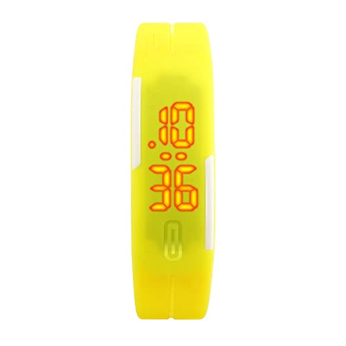 FeiWen Unisex Digital Uhren Minimalismus Outdoor Sport Armbanduhren mit Kautschuk Band Datum LED Beleuchtung, Gelb FeiWen Unisex Digital Uhren Minimalismus Outdoor Sport Armbanduhren mit Kautschuk Band Datum LED Beleuchtung, Gelb von FeiWen