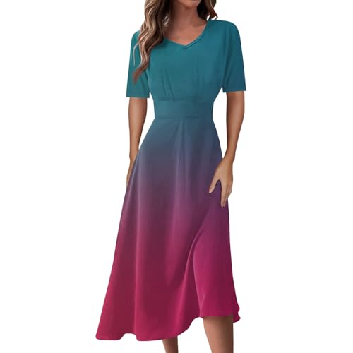 Mädchen Kleid Schwarz Paillettenkleid Damen Kleid Satin Sommerkleid Maxi Kleid Damen Elegant Lang Kleid Für Hochzeitsgäste Kurze Leggins Unter Kleid Kleid Midi Etuikleider (Hot Pink, M) von Feibeauty