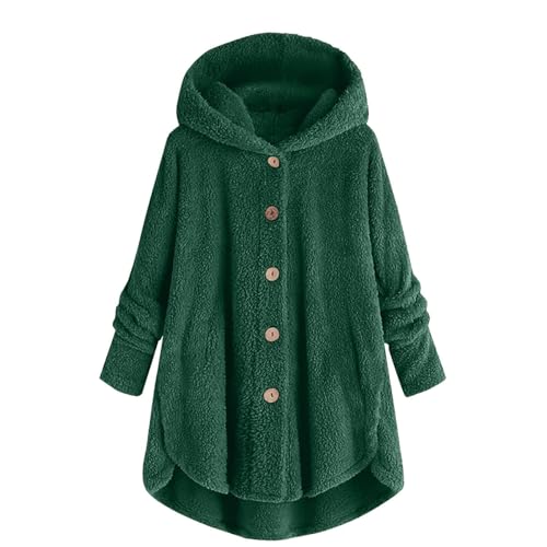 Sweatjacke Damen Kuscheljacke Einfarbig Langarm Fleecejacke Herbst Winter Hoodie Jacke Flauschig Teddyjacke Outwear von FeiBeauty