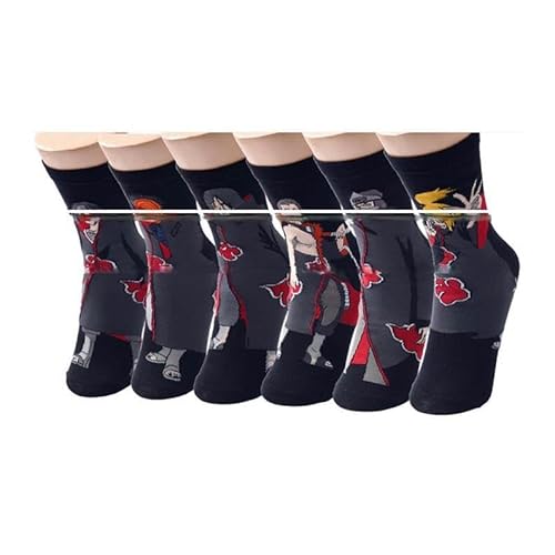 FEIDIAO 6 Paare/Set Anime Hokage Akatsuki Cosplay Requisiten Socke Uchiha Orochimaru Lange Socken Kakashi Unisex Outdoor Sport Atmungsaktiv Feuchtigkeitstransportierende Socken von FEIDIAO