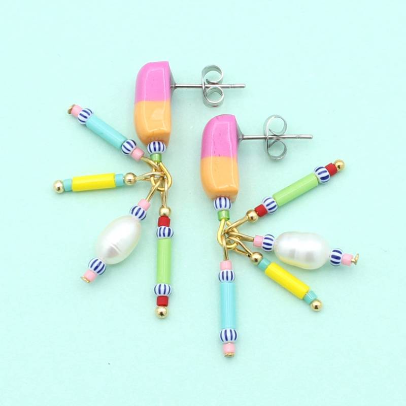 Perlenohrringe/Ohrringe Hängend Mit Perle Perlenschmuck Bunte Perlen Hängeohrringe Statement Glasperlen Bunt Boho Perlenohrringe/Ohrringe Hängend Mit Perle Perlenschmuck Bunte Perlen Hängeohrringe Statement Glasperlen Bunt Boho von FeierAbendLaune
