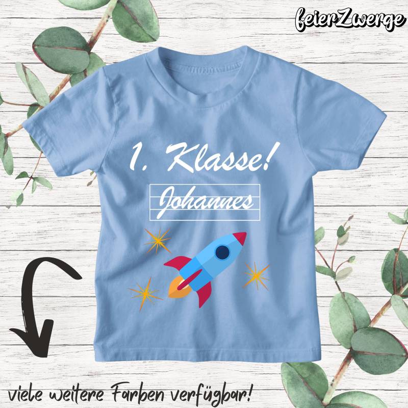 Schulstart 1. Klasse T-Shirt Kids 2024 | Rakete Erstklassig Für Schulneulinge von FeierZwerge