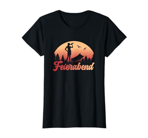 Entspannen nach der Arbeit für Frauen vintage Feierabend T-Shirt von Feierabend im Sonnenuntergang Freiheit genießen