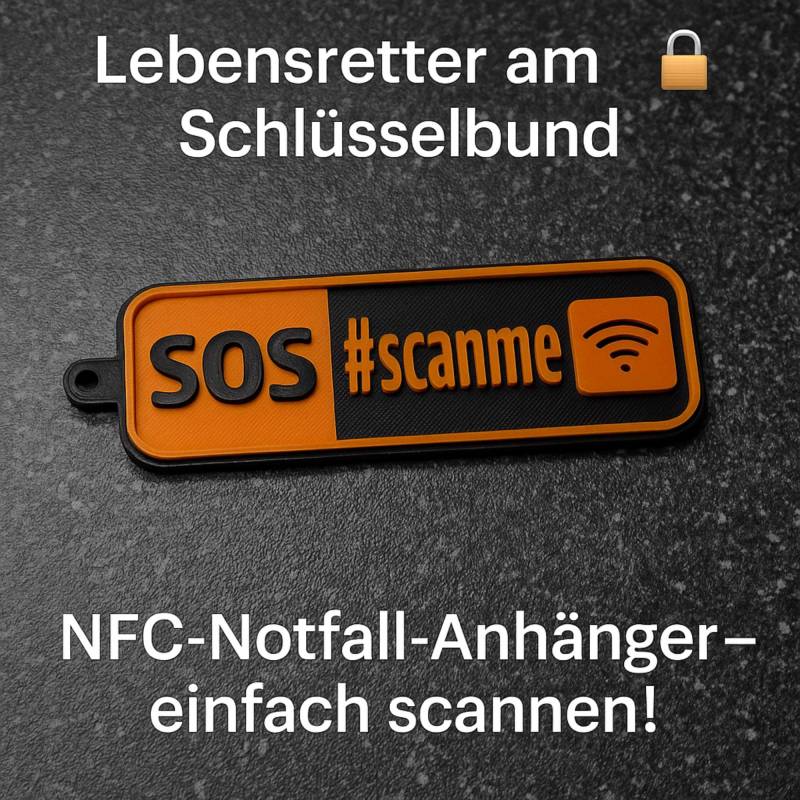 Nfc Sos Notfall-Anhänger - Personalisiert Mit Deiner Notfallnummer | Schlüsselanhänger Incl. Programmierung & Sicherheits-Funktion von Feierlichschoen