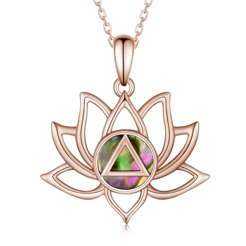 Feijiesi AA Nüchternheit Geschenke Sterling Silber Alkoholiker Anonyme Erholung Symbol Halskette Lotus Alkoholiker Anonyme Geschenke für Frauen Männer, Sterling Silber, Abalone-Muschel Feijiesi AA Nüchternheit Geschenke Sterling Silber Alkoholiker Anonyme Erholung Symbol Halskette Lotus Alkoholiker Anonyme Geschenke für Frauen Männer, Sterling Silber, Abalone-Muschel von Feijiesi