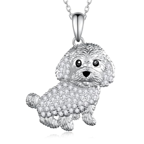 Feijiesi Yorkie/Malteser-Halskette, 925er-Sterlingsilber, Hunde-Anhänger, Halsketten für Damen, Mädchen, Hundeschmuck, Geschenke für Frauen und Mädchen, Sterling Silber, Zirkonia Feijiesi Yorkie/Malteser-Halskette, 925er-Sterlingsilber, Hunde-Anhänger, Halsketten für Damen, Mädchen, Hundeschmuck, Geschenke für Frauen und Mädchen, Sterling Silber, Zirkonia von Feijiesi
