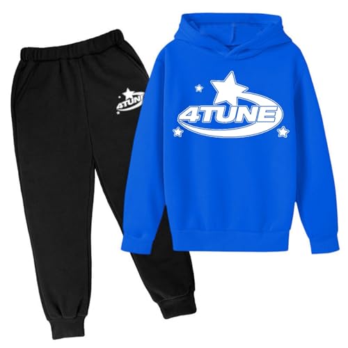 4TUNE Anzug Kinder 4TUNE Jogginganzug 2-teilig Herbst Leichte 4TUNE Logo und Stern Print Trainingsanzug Sportanzug Jungen Mädchen Tracksuit Jogging Anzug Set mit Pullover und Sporthosen von FeiliandaJJ