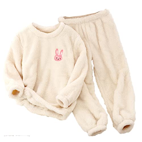 Baby Flannel Zweiteiliger Schlafanzug Kleinkind Kinder Mädchen Jungen Pyjama Set Herbst Winter Fleece Schlafanzüge Nachtwäsche Set 92 98 104 110 116 122 128 134 140 146 152 158 (Beige, 7-8 Years) von FeiliandaJJ