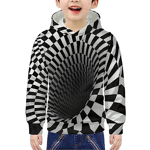 FeiliandaJJ 3D Hoodie Kinder Jungen Mädchen Lustig Kapuzenpullover Langarm Sweatshirt Unisex Kinder Pullover Hoodies Herbst Winter Kapuzenjacke Sweatjacke mit Kapuze 2-12 Jahre von FeiliandaJJ