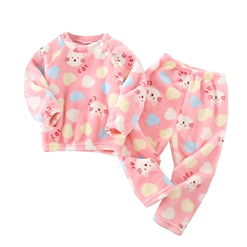 FeiliandaJJ Baby Flannel Zweiteiliger Schlafanzug Kleinkind Kinder Mädchen Jungen Pyjama Set Herbst Winter Fleece Schlafanzüge Nachtwäsche Set 80 86 92 98 104 110 116 122 128 von FeiliandaJJ