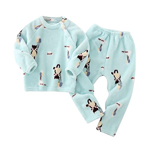 FeiliandaJJ Baby Flannel Zweiteiliger Schlafanzug Kleinkind Kinder Mädchen Jungen Pyjama Set Herbst Winter Fleece Schlafanzüge Nachtwäsche Set 80 86 92 98 104 110 116 122 128 von FeiliandaJJ