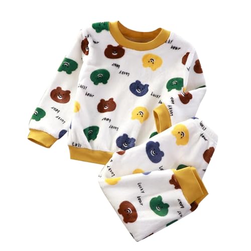 FeiliandaJJ Baby Flannel Zweiteiliger Schlafanzug Kleinkind Kinder Mädchen Jungen Tiermotive Pyjama Set Herbst Winter Fleece Schlafanzüge Nachtwäsche Set 80 86 92 98 104 110 116 122 128 von FeiliandaJJ