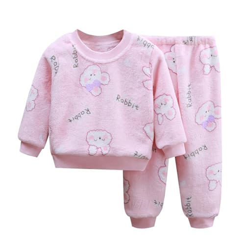 FeiliandaJJ Baby Flannel Zweiteiliger Schlafanzug Set Kleinkind Kinder Mädchen Jungen Pyjama Set Herbst Winter Fleece Schlafanzüge Nachtwäsche Set 80 86 92 98 104 110 116 122 128 von FeiliandaJJ