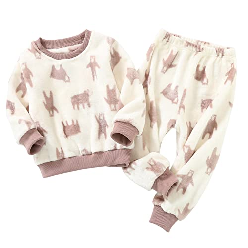 FeiliandaJJ Baby Flannel Zweiteiliger Schlafanzug Set Kleinkind Kinder Mädchen Jungen Pyjama Set Herbst Winter Fleece Schlafanzüge Nachtwäsche Set 80 86 92 98 104 110 116 122 128 von FeiliandaJJ