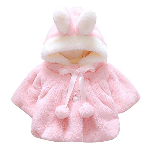 FeiliandaJJ Baby Kleinkind Mädchen Faux Pelz Mantel Coat Jacken Herbst Winter Kapuzenmantel Einfarbig Verdicken Winterjacke Kleidung Säuglings Kinder Warm Outwear von FeiliandaJJ