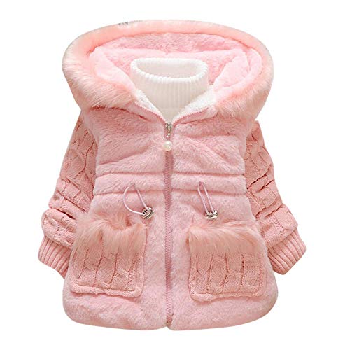 FeiliandaJJ Baby Mantel Mädchen Coat Jacken Herbst Winter Kapuzenmantel Einfarbig Verdicken Hasenohren Reißverschluss Strickjacke Kleidung Säuglings Kinder Warm Outwear von FeiliandaJJ