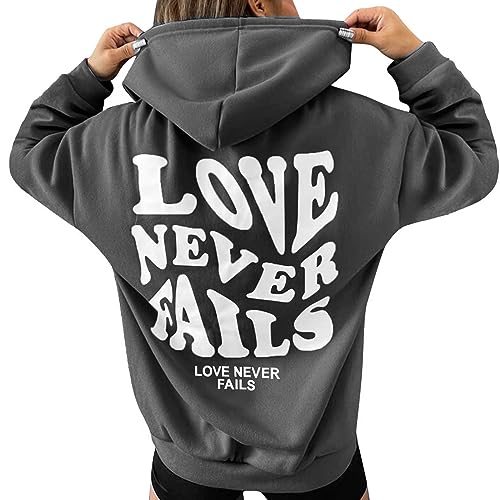 FeiliandaJJ Damen Hoodie Y2K Rückendruck Briefe Print Casual Kapuzenpullover mit Kordelzug Teenager Mädchen Kapuzenjacke Herbst Winter Hoody Sweatjacke Sweatshirts Pullover von FeiliandaJJ