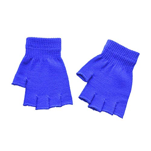 FeiliandaJJ Damen Mädchen Fingerlos Handschuhe Stricke Winter Warm Elastisch Halbe Finger Handschuhe Weihnachten Geschenk (Blau) von FeiliandaJJ