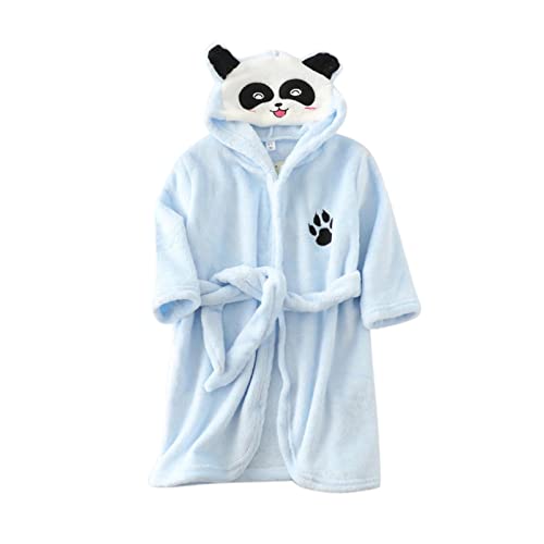 FeiliandaJJ Kinder Bademantel Mit Kapuze Hoodie Niedliche Panda Nachtwäsche Fleece Kuschelweicher Weiche Flanell Morgenmantel Pyjamas Kleinkind für Mädchen Jungen 1-8 Jahre von FeiliandaJJ