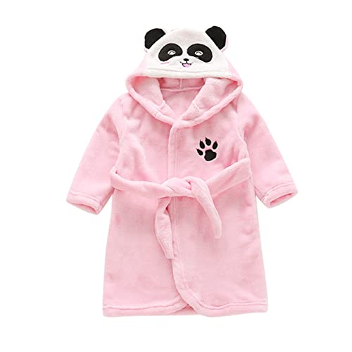 FeiliandaJJ Kinder Bademantel Mit Kapuze Hoodie Niedliche Panda Nachtwäsche Fleece Kuschelweicher Weiche Flanell Morgenmantel Pyjamas Kleinkind für Mädchen Jungen 1-8 Jahre von FeiliandaJJ