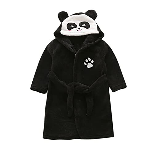 FeiliandaJJ Kinder Bademantel Mit Kapuze Hoodie Niedliche Panda Nachtwäsche Fleece Kuschelweicher Weiche Flanell Morgenmantel Pyjamas Kleinkind für Mädchen Jungen 1-8 Jahre von FeiliandaJJ