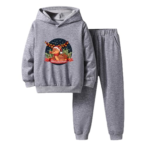 FeiliandaJJ Kinder Bekleidungsset Weihnachten Kostüm Jungen Sweatshirt Hose + Elch Print Kapuzenpullover Kinderanzug Junge Mädchen Kleidung Outfit 5-14 Jahre von FeiliandaJJ