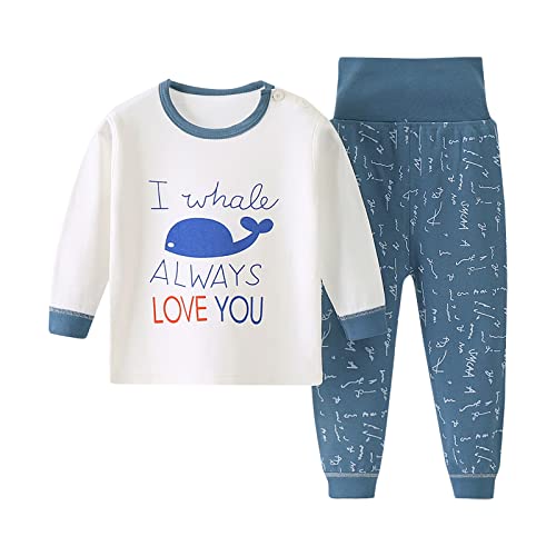 FeiliandaJJ Kinder Zweiteiliger Schlafanzug Set Baby Kleinkind Mädchen Jungen Cartoon Schlafanzüge Nachtwäsche Set Frühling Herbst Winter Langarm Pyjama Set 50 56 62 68 74 80 86 92 von FeiliandaJJ