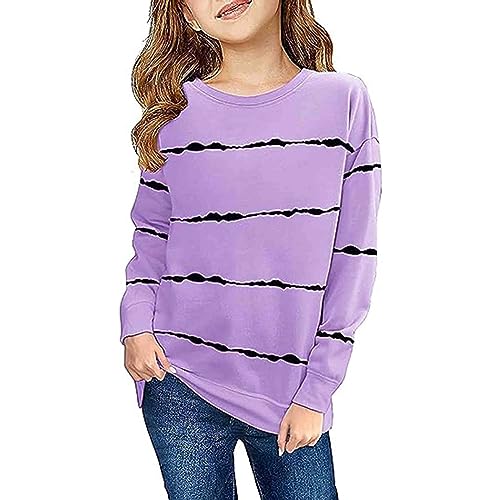 FeiliandaJJ Mädchen Sweatshirt Mode Streifen Langarm Rundhals Pullover Herbst Winter Warme Casual Langarmshirt 2023 Herbst Kleidung für Mädchen 4-15 Jahre von FeiliandaJJ