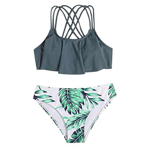 FeiliandaJJ Mädchen Zweiteilige Badeanzüge Bikini Badebekleidung Set Tie Dye Bikinioberteil mit Triangel Bikinihose von FeiliandaJJ