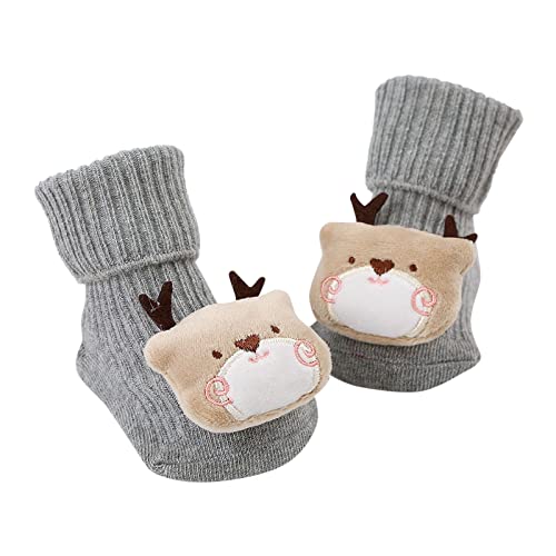 FeiliandaJJ Rasselsocken Baby Jungen Mädchen 3D Cartoon ABS Rutschfeste Babysocken Winter Baumwolle Warme Socken Kleinkind Bodensocken Tiermotive 0-5 Jahre von FeiliandaJJ