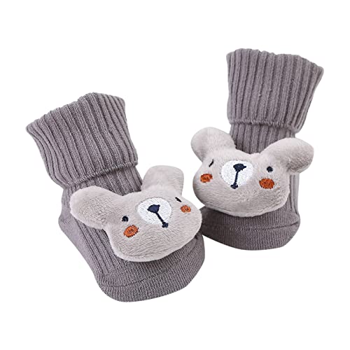 FeiliandaJJ Rasselsocken Baby Jungen Mädchen 3D Cartoon ABS Rutschfeste Babysocken Winter Baumwolle Warme Socken Kleinkind Bodensocken Tiermotive 0-5 Jahre von FeiliandaJJ