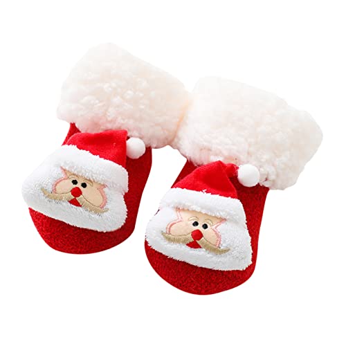 FeiliandaJJ Rasselsocken Baby Jungen Mädchen Weihnachten Rassel-Söckchen Plüsch-Socken Rutschfest ABS Socken Winter Thermosocken Bodensocken 0-3 Jahre von FeiliandaJJ