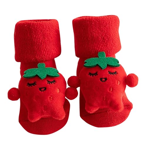 FeiliandaJJ Rasselsocken Baby Jungen Mädchen Weihnachten Rassel-Söckchen Plüsch-Socken Rutschfest ABS Socken Winter Thermosocken Bodensocken von FeiliandaJJ