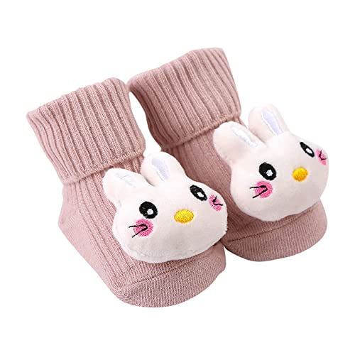 FeiliandaJJ Rasselsocken Baby Mädchen 3D Cartoon Rutschfeste ABS Socken Baumwolle Rassel-Söckchen Tiermotive Thermosocken Winter Warme Babysocken Bodensocken 0-5 Jahre von FeiliandaJJ