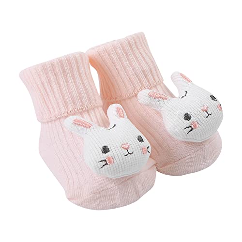 FeiliandaJJ Rasselsocken Baby Mädchen 3D Cartoon Rutschfeste ABS Socken Baumwolle Rassel-Söckchen Tiermotive Thermosocken Winter Warme Babysocken Bodensocken 0-5 Jahre von FeiliandaJJ