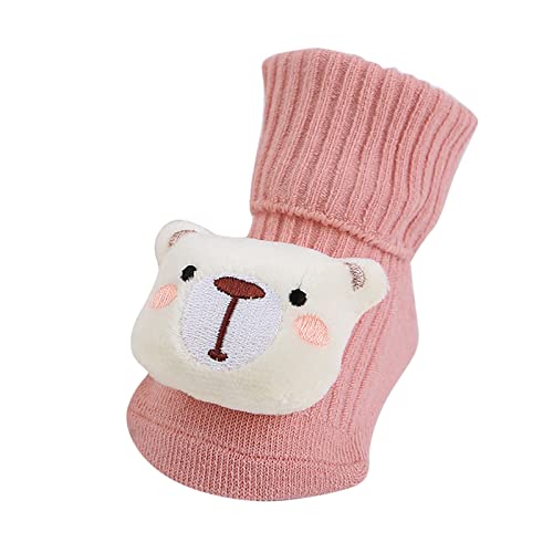 FeiliandaJJ Rasselsocken Baby Mädchen 3D Cartoon rutschfeste Socken Baumwolle Rassel-Söckchen Thermosocken Winter Warme Babysocken Bodensocken 0-18 Monate von FeiliandaJJ