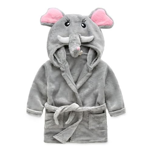 FeiliandaJJ Unisex Baby Kleinkind Fleece-Bademantel Niedliche Tier Ohren Frottee Bademantel Weiches Morgenmantel mit Taschen und Kapuze Babybademantel für Jungen und Mädchen 1-6 Jahre von FeiliandaJJ