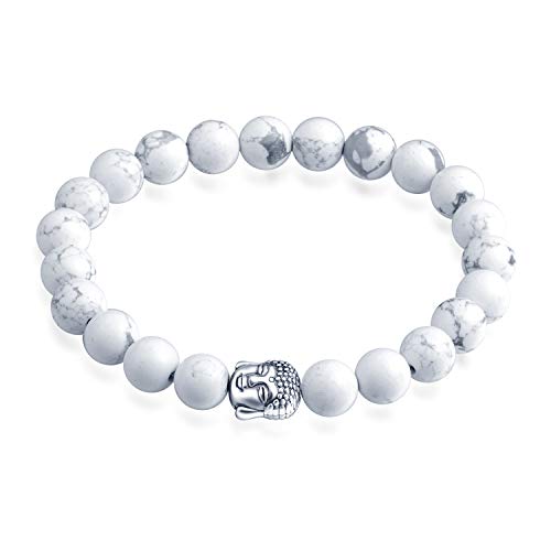 Feilok Buddha Partner Armband Armbänder echten Natursteinen Chakra- Bracelet Strech Perlenarmband Armkettchen Armkette Freundschaftsarmband Weiß BFF Ketten für Männer Damen von Feilok