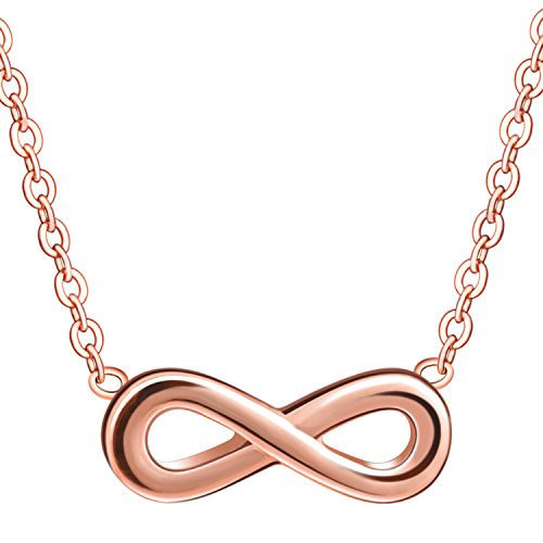 Feilok Fashion Unendlichkeit Zeichen Infinit Symbol Damen Halskette Edelstahl Anhänger Kette mit Anhänger, Rosegold von Feilok