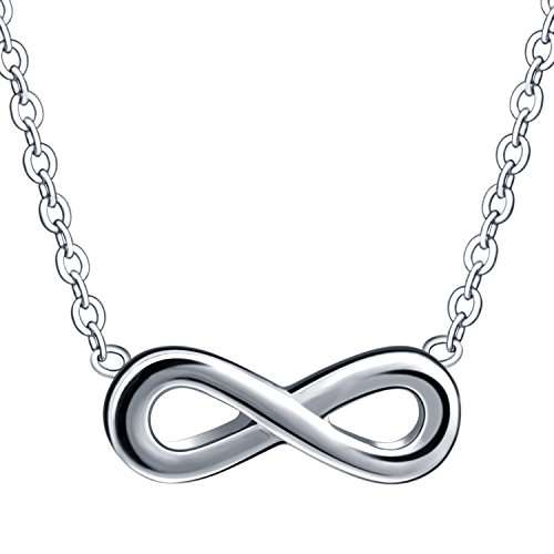 Feilok Fashion Unendlichkeit Zeichen Infinit Symbol Damen Halskette Edelstahl Anhänger Kette mit Anhänger, Silber von Feilok