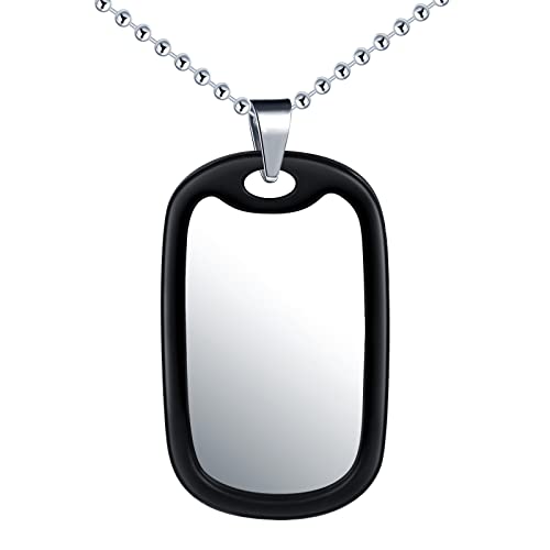 Feilok Herren Damen Kette aus Edelstahl mit Militär Armee Erkennungsmarke Dog Tag Ausrüstung Anhänger Halskette für Männer von Feilok