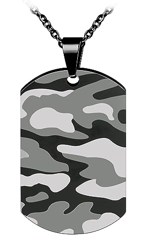 Feilok Herren-Halskette Edelstahl Herren Halskette mit Anhänger Militär Armee Dog Tag Anhänger Geschoss für Männer von Feilok