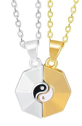 Feilok Herren-Halskette Legierung Herren Halskette mit Anhänger Ying Yang Acht Trigramme Freundschaft Kette für Liebe Männer Frauen von Feilok