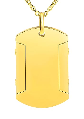 Feilok Herren Halskette aus Edelstahl Herren Halskette mit Anhänger gold Militär Armee Dog Tag Anhänger für Männer von Feilok